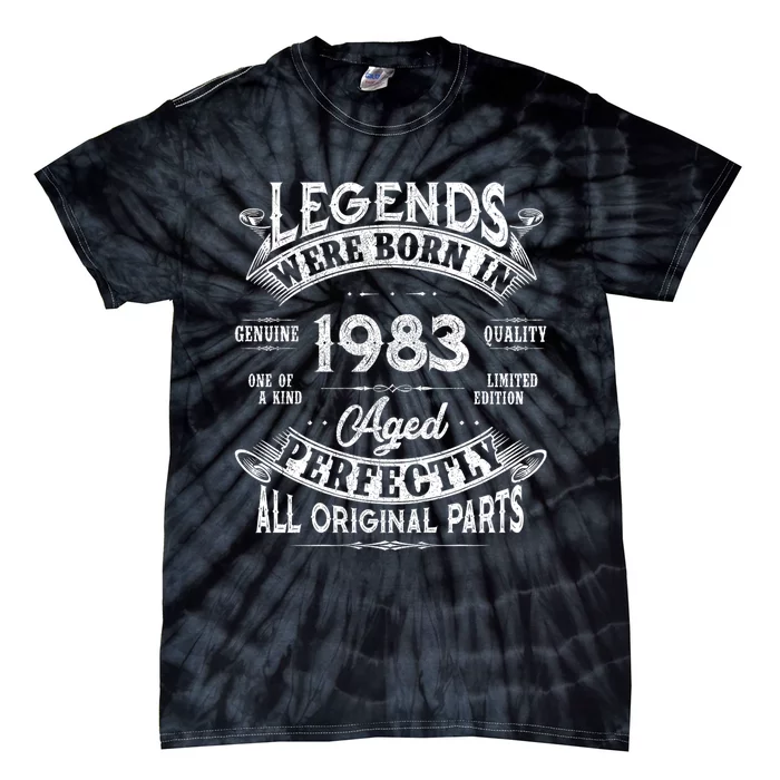 40th Birthday Vintage Legends Born In 1983 40 Years Old Tie-Dye T-Shirt