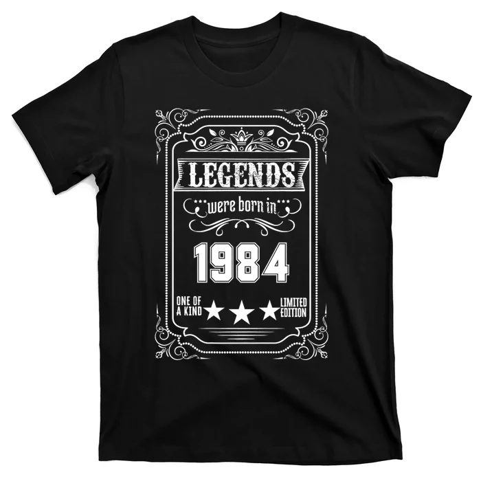 40th Birthday Vintage Legends Born In 1984 40 Years Old T-Shirt