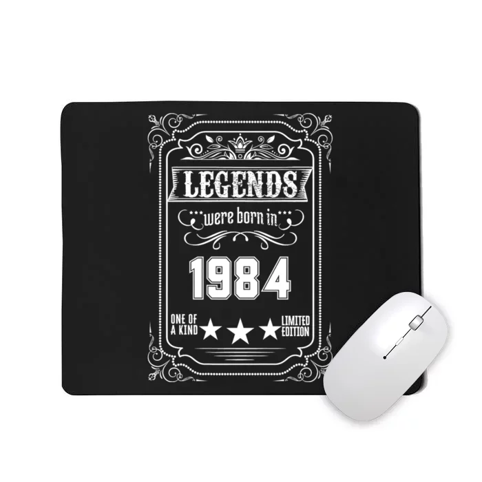 40th Birthday Vintage Legends Born In 1984 40 Years Old Mousepad