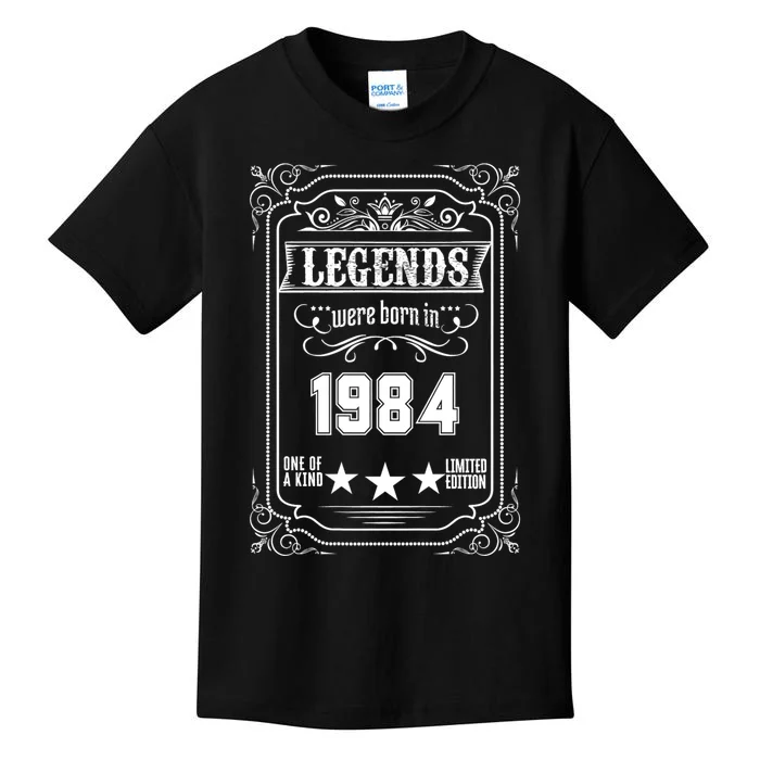 40th Birthday Vintage Legends Born In 1984 40 Years Old Kids T-Shirt