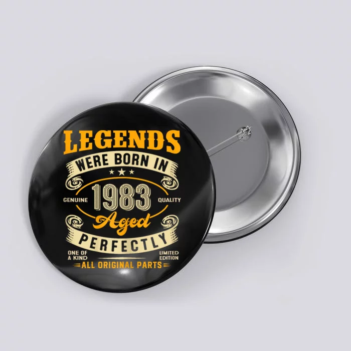 40th Birthday Vintage Legends Born In 1983 40 Years Old Button