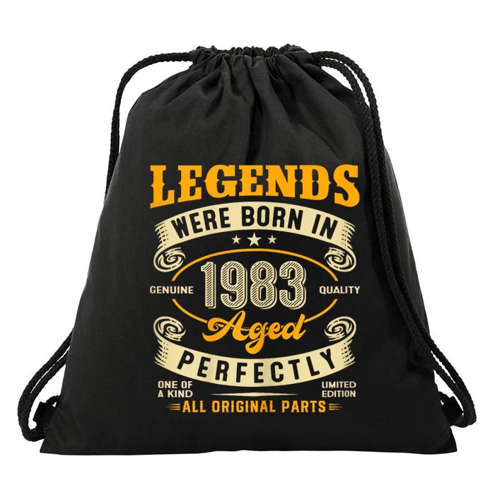 40th Birthday Vintage Legends Born In 1983 40 Years Old Drawstring Bag