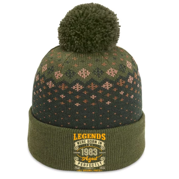 40th Birthday Vintage Legends Born In 1983 40 Years Old The Baniff Cuffed Pom Beanie