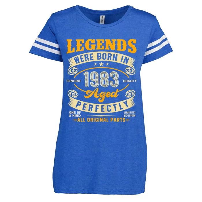 40th Birthday Vintage Legends Born In 1983 40 Years Old Enza Ladies Jersey Football T-Shirt