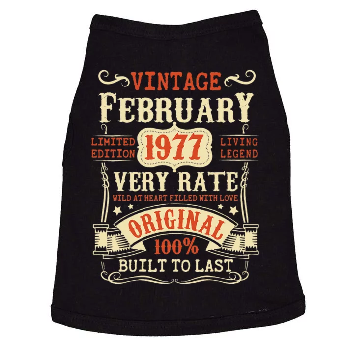 46th Birthday Vintage February 1977 46 Year Old Women Doggie Tank