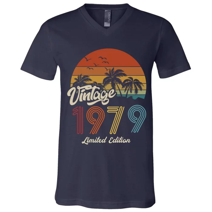 44th Birthday Vintage Limited Edition 1979 V-Neck T-Shirt