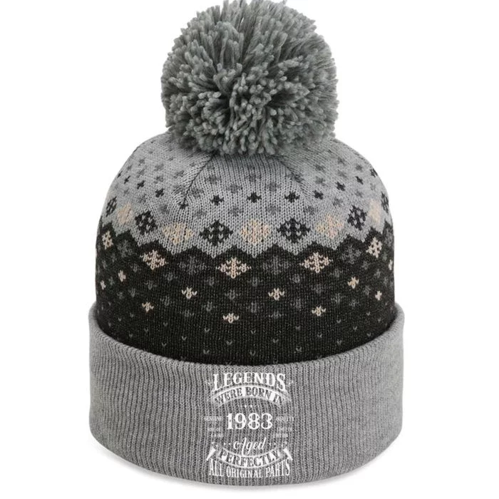 40th Birthday Vintage Legends Born In 1983 40 Years Old The Baniff Cuffed Pom Beanie