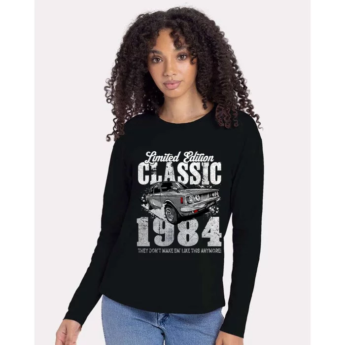 40th Birthday Vintage Classic Car 1984 Bday 40 Year Old Womens Cotton Relaxed Long Sleeve T-Shirt