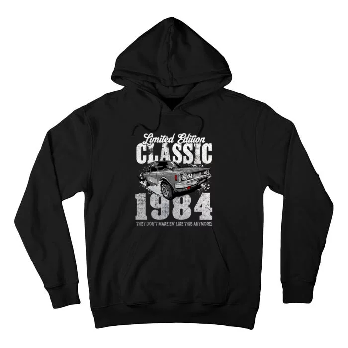 40th Birthday Vintage Classic Car 1984 Bday 40 Year Old Tall Hoodie