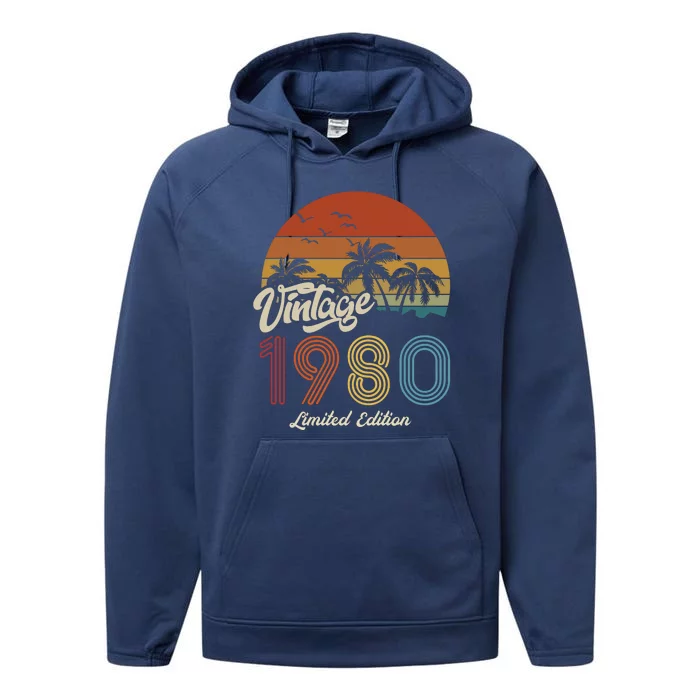 43rd Birthday Vintage Limited Edition 1980 Performance Fleece Hoodie