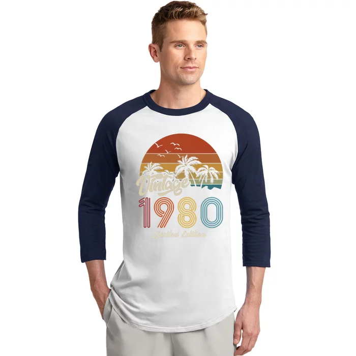 43rd Birthday Vintage Limited Edition 1980 Baseball Sleeve Shirt