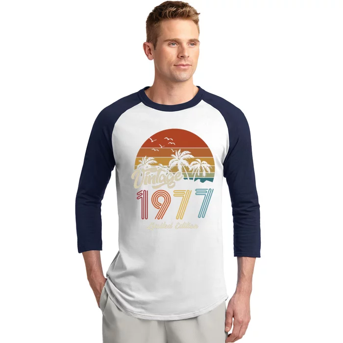 46th Birthday Vintage Limited Edition 1977 Baseball Sleeve Shirt