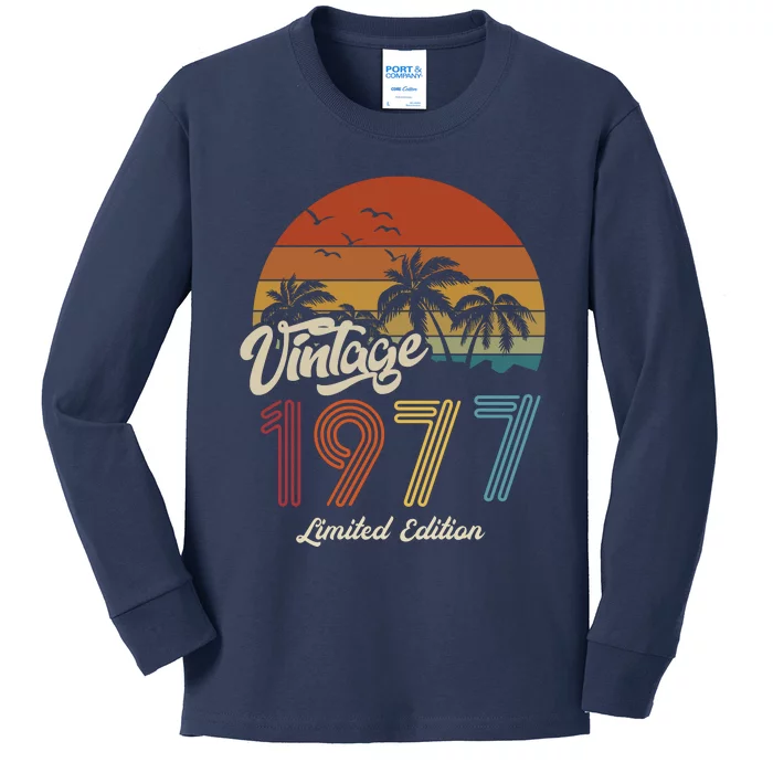 46th Birthday Vintage Limited Edition 1977 Kids Long Sleeve Shirt