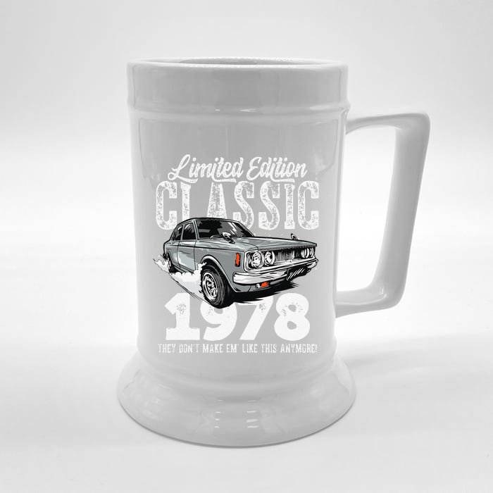 45th Birthday Vintage Classic Car 1978 Bday 45 Year Old Front & Back Beer Stein