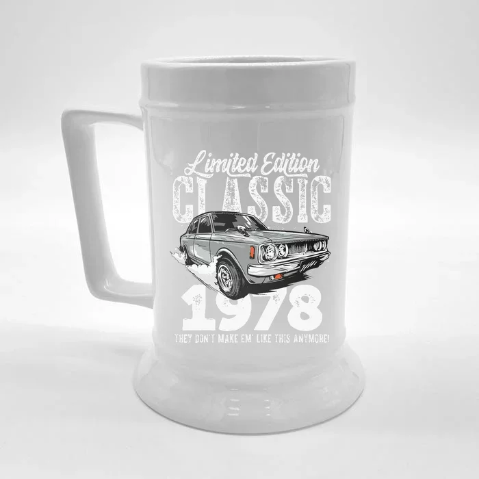 45th Birthday Vintage Classic Car 1978 Bday 45 Year Old Front & Back Beer Stein