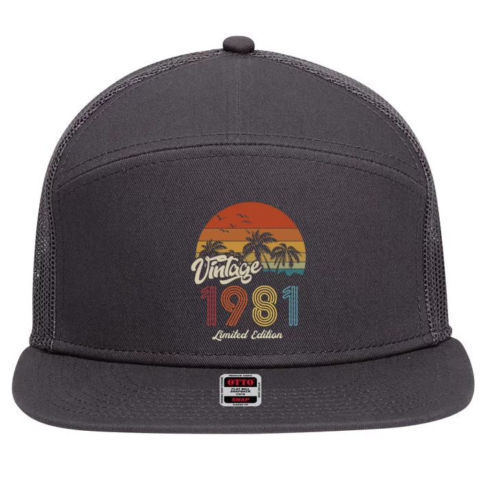 42nd Birthday Vintage Limited Edition 1981 7 Panel Mesh Trucker Snapback Hat