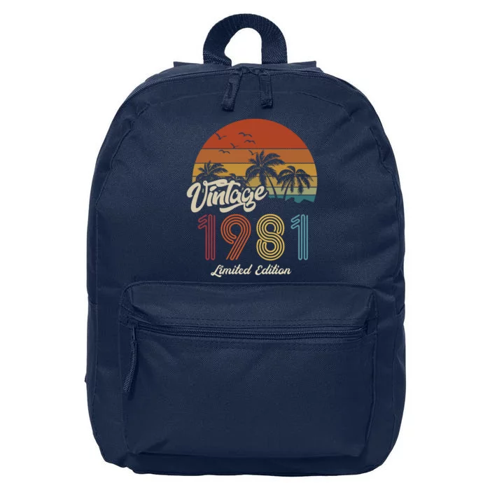 42nd Birthday Vintage Limited Edition 1981 16 in Basic Backpack