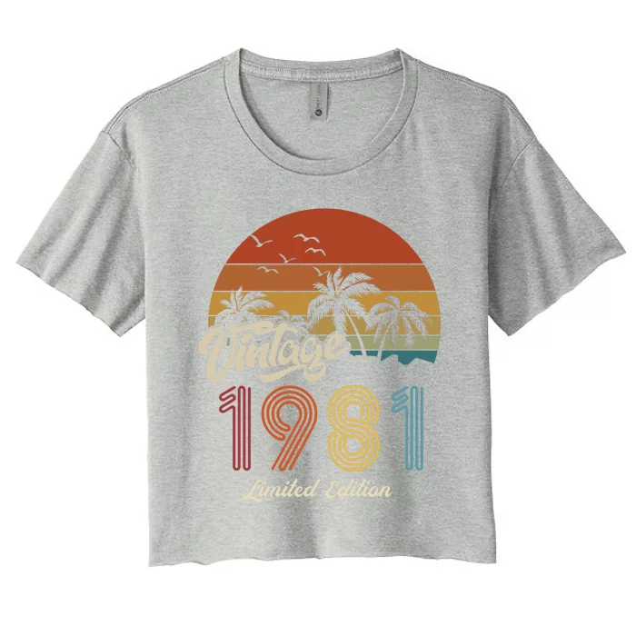 42nd Birthday Vintage Limited Edition 1981 Women's Crop Top Tee