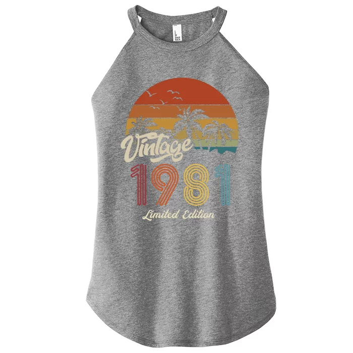 42nd Birthday Vintage Limited Edition 1981 Women’s Perfect Tri Rocker Tank