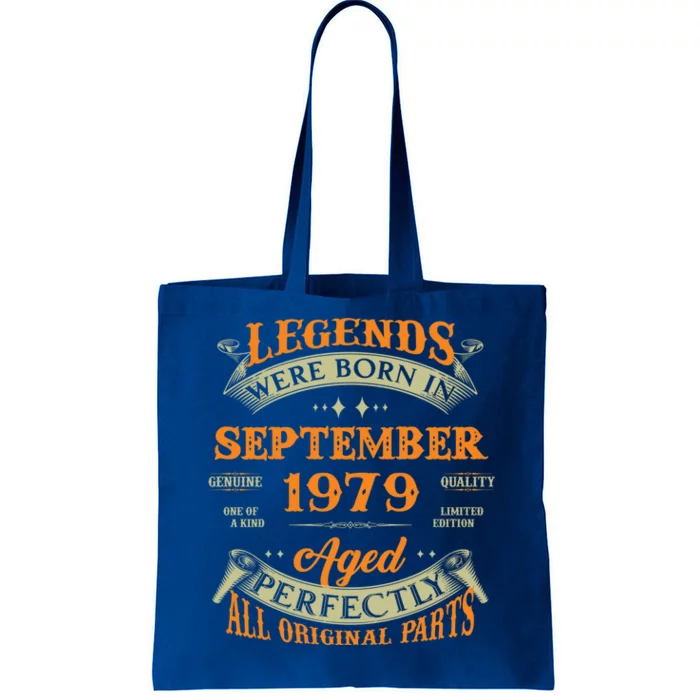 44th Birthday Vintage Legends Born In September 1979 Gift Tote Bag