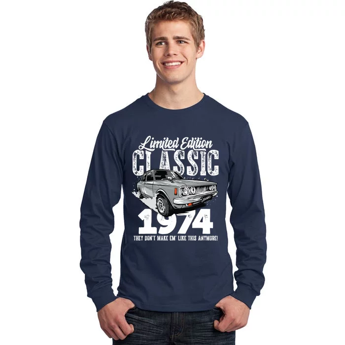 49th Birthday Vintage Classic Car 1974 Bday 49 Year Old Tall Long Sleeve T-Shirt