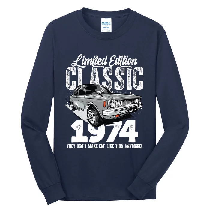 49th Birthday Vintage Classic Car 1974 Bday 49 Year Old Tall Long Sleeve T-Shirt