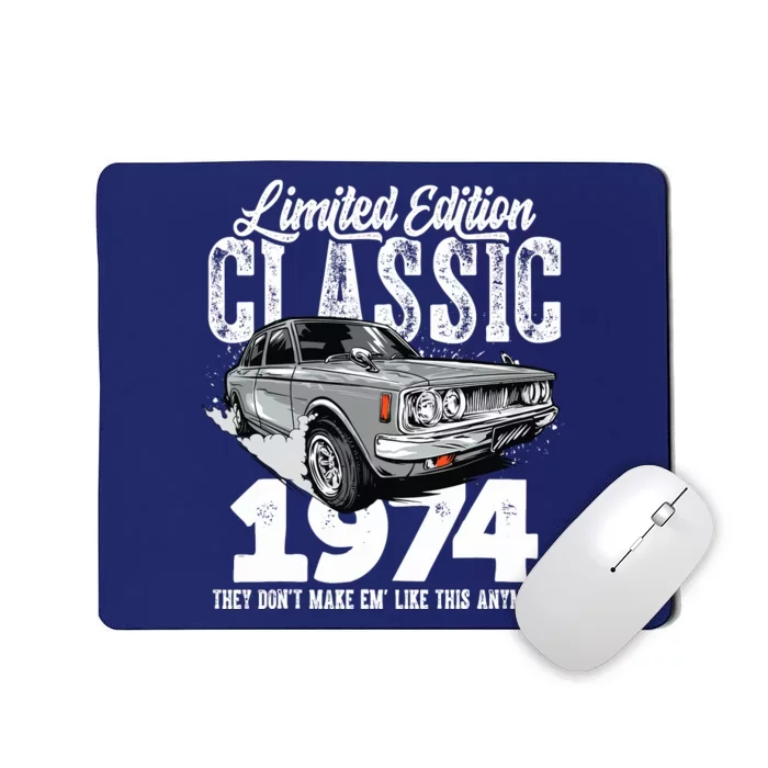 49th Birthday Vintage Classic Car 1974 Bday 49 Year Old Mousepad