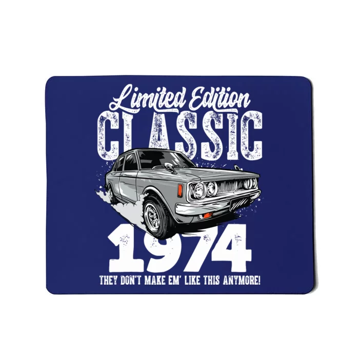 49th Birthday Vintage Classic Car 1974 Bday 49 Year Old Mousepad