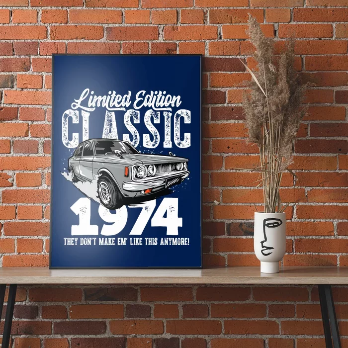 49th Birthday Vintage Classic Car 1974 Bday 49 Year Old Poster