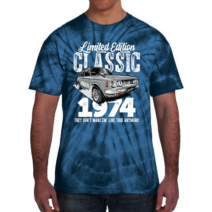 49th Birthday Vintage Classic Car 1974 Bday 49 Year Old Tie-Dye T-Shirt