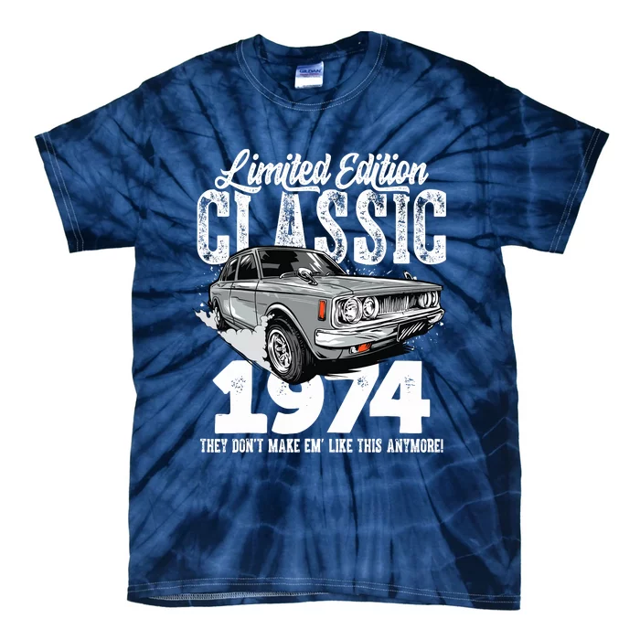 49th Birthday Vintage Classic Car 1974 Bday 49 Year Old Tie-Dye T-Shirt