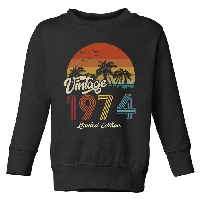 49th Birthday Vintage Limited Edition 1974 Toddler Sweatshirt