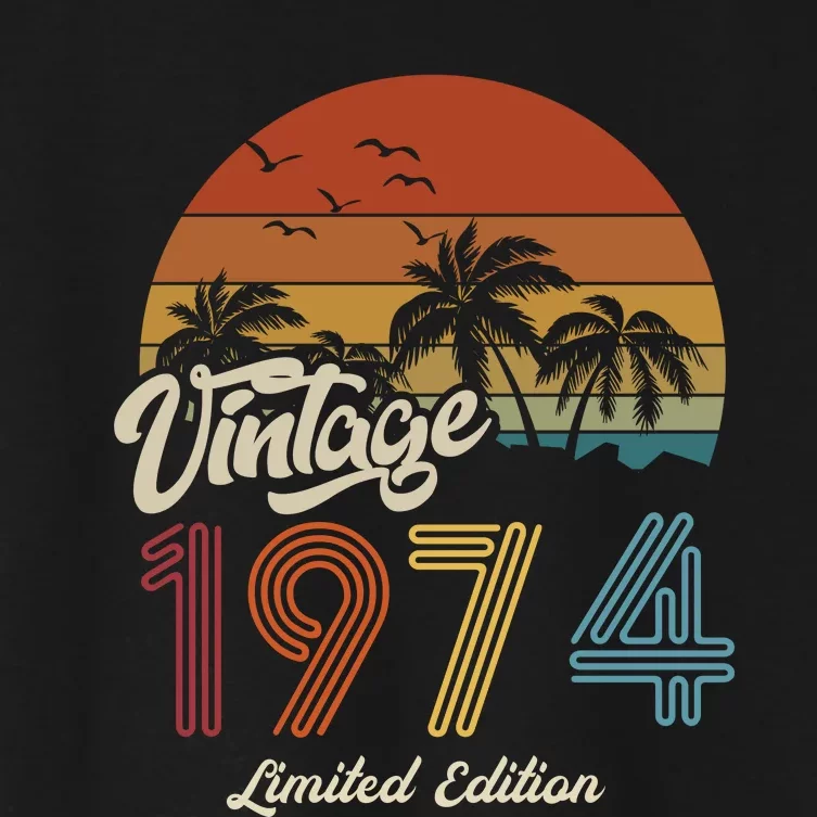 49th Birthday Vintage Limited Edition 1974 Women's Crop Top Tee