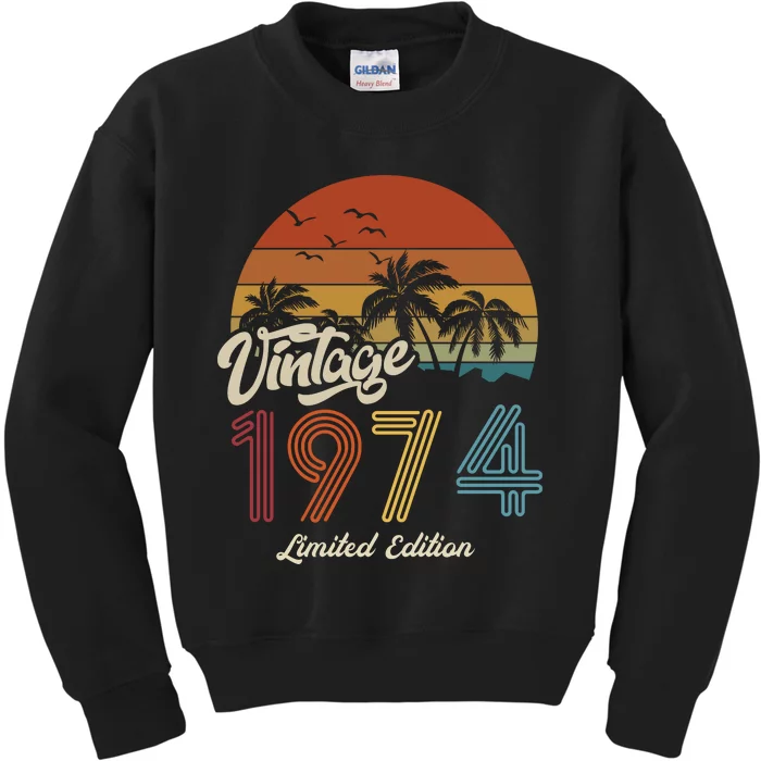 49th Birthday Vintage Limited Edition 1974 Kids Sweatshirt