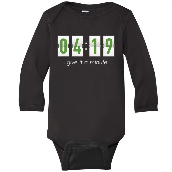 420 Clock 419 Subtle Stoner Marijuana Weed Humor Baby Long Sleeve Bodysuit