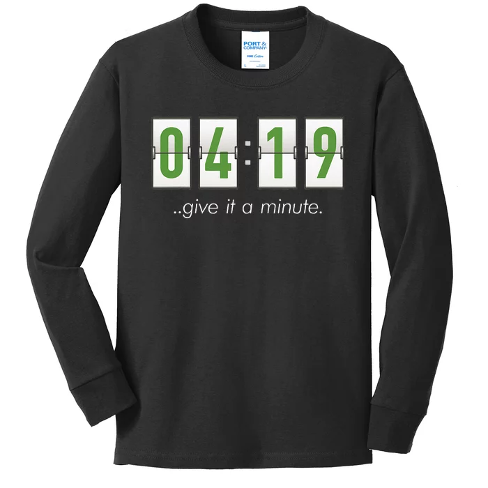 420 Clock 419 Subtle Stoner Marijuana Weed Humor Kids Long Sleeve Shirt