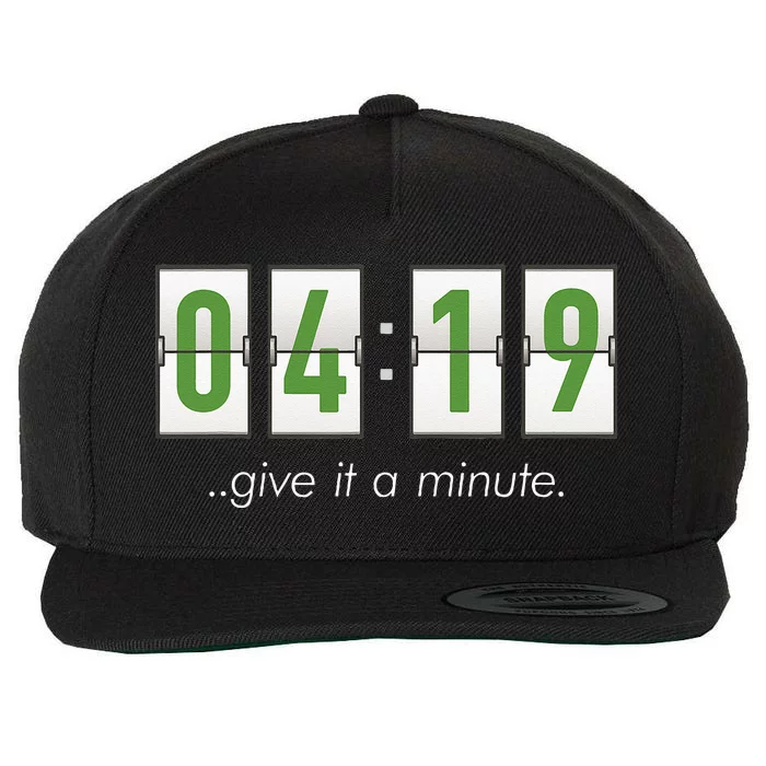 420 Clock 419 Subtle Stoner Marijuana Weed Humor Wool Snapback Cap