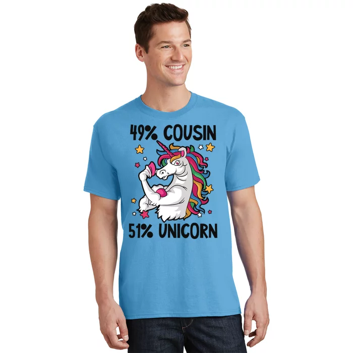 49% Cousin 51% Unicorn Design Cousin Crew Gift T-Shirt