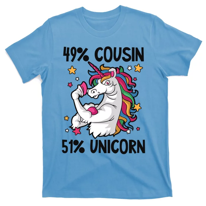 49% Cousin 51% Unicorn Design Cousin Crew Gift T-Shirt