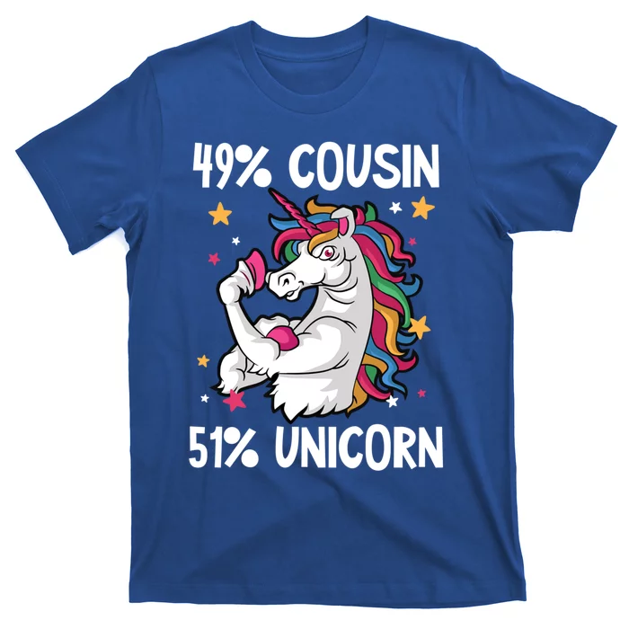 49% Cousin 51% Unicorn Design Cousin Crew Cute Gift T-Shirt