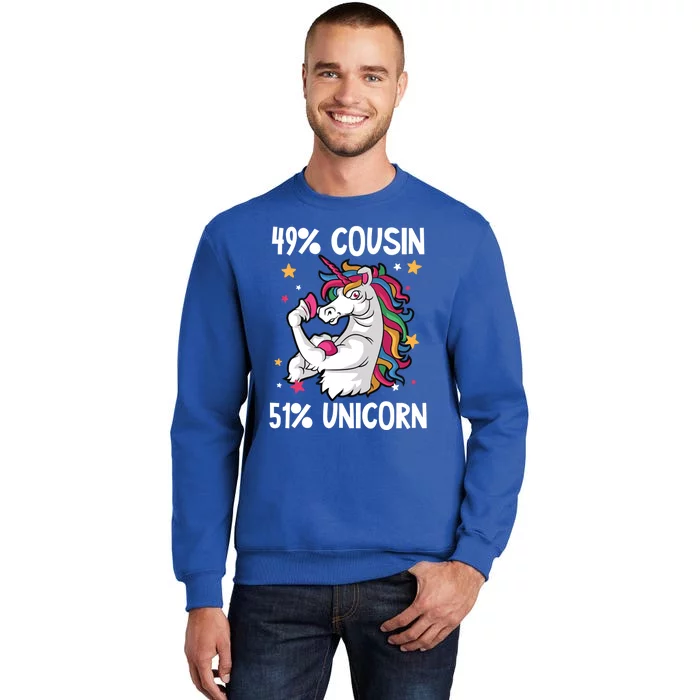 49% Cousin 51% Unicorn Design Cousin Crew Cute Gift Tall Sweatshirt