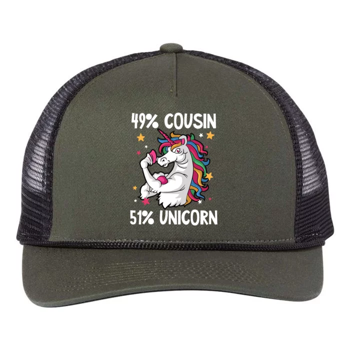 49% Cousin 51% Unicorn Design Cousin Crew Cute Gift Retro Rope Trucker Hat Cap