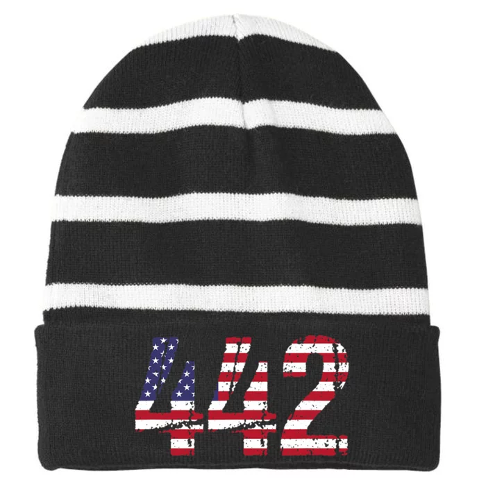 442 California Area Code Striped Beanie with Solid Band