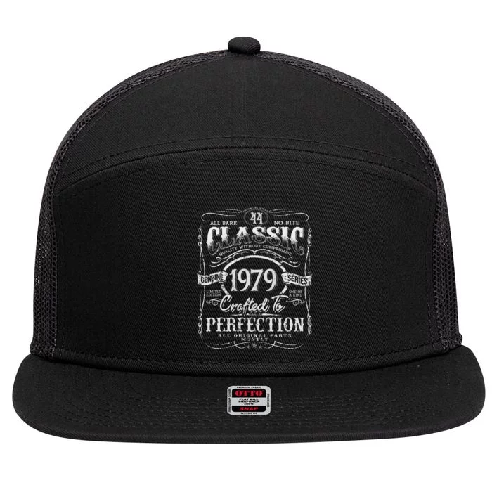 44th Classic Birthday gift 44 Perfection 1979 Birthday 7 Panel Mesh Trucker Snapback Hat