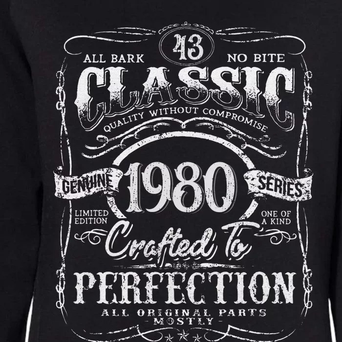 43rd Classic Birthday gift 43 Perfection 1980 Birthday Womens California Wash Sweatshirt