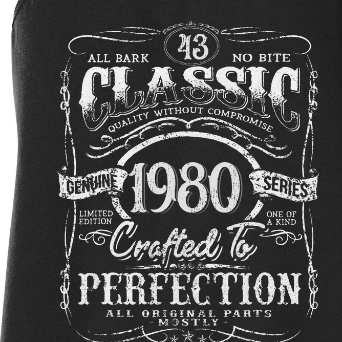 43rd Classic Birthday gift 43 Perfection 1980 Birthday Women's Racerback Tank