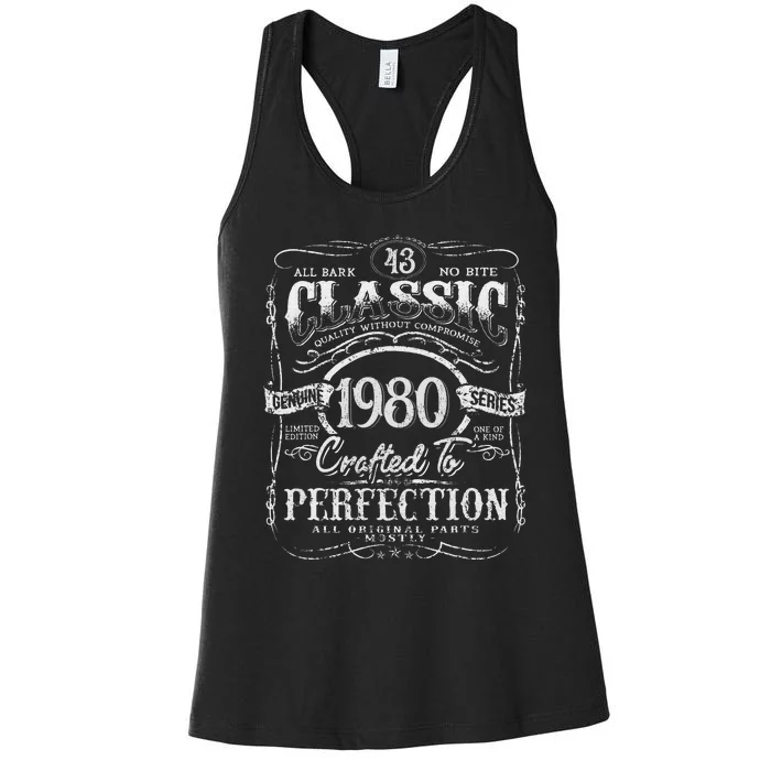 43rd Classic Birthday gift 43 Perfection 1980 Birthday Women's Racerback Tank