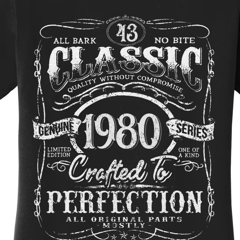 43rd Classic Birthday gift 43 Perfection 1980 Birthday Women's T-Shirt