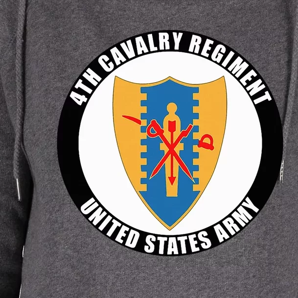 4th Cavalry Regiment United States Army Veteran Military Womens Funnel Neck Pullover Hood