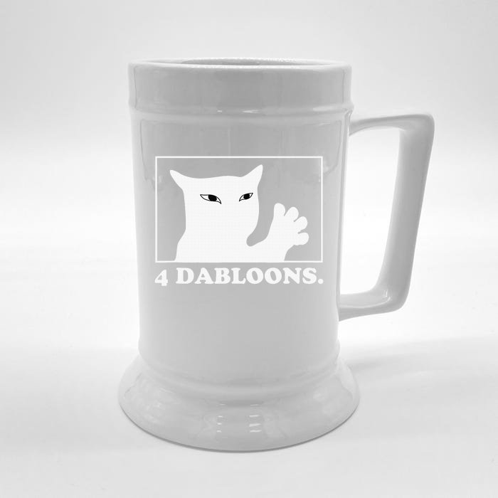 4 dabloons - 4 doubloons - 4 dabloons cat Front & Back Beer Stein